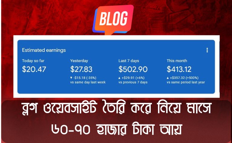 ব্লগ ওয়েবসাইট তৈরি করে নিয়ে মাসে ৬০-৭০ হাজার টাকা আয়