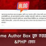 Theme Author Box যুক্ত করার CSS &PHP কোড