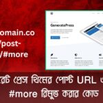 জেনারেট প্রেস থিমের পোস্ট URL এর মধ্যে #more রিমুভ করার কোড
