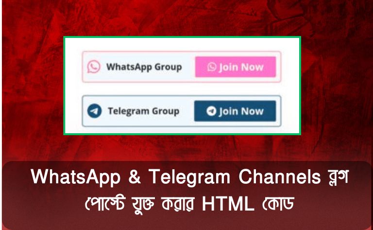 WhatsApp & Telegram Channels ব্লগ পোস্টে যুক্ত করার HTML কোড